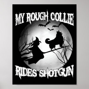 Poster Meu Rough Collie Cavalga Tiro de Halloween