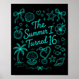 Poster Meu Verão Fazendo 16 Aniversário na Praia Tropical