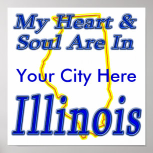 Poster Meus coração & alma estão em Illinois