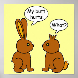 Póster Meus danos do bumbum! Coelhos