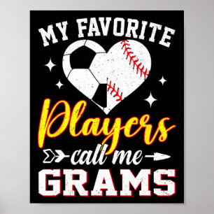 Poster Meus Jogadores de Futebol Baseball Favoritos Me Ch