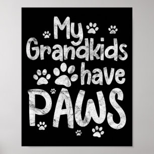 Poster Meus netos têm patas cachorro engraçado gato avó a