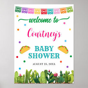 Poster Mexican Baby Shower Welcome Sign Taco Bout a Baby 