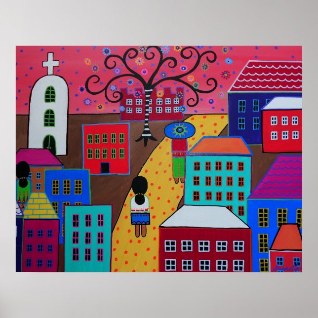 PÓSTER MEXICAN PUEBLO III PRISARTS PINTURA (Frente)