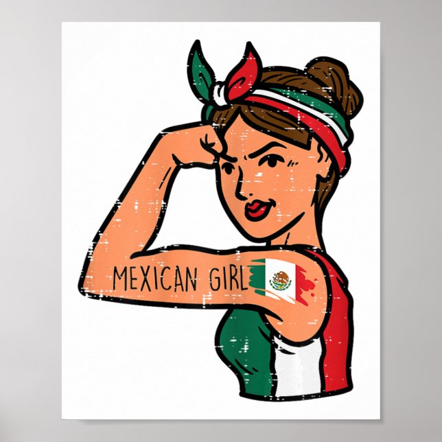 Poster Mexicana Mujer Rosie Riveter Cinco De Mayo Fie (Frente)