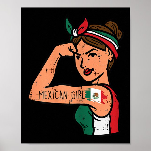 Poster Mexicana Mujer Rosie Riveter Cinco De Mayo Fie (Frente)