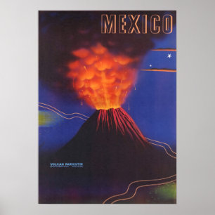 Poster mexicano do vulcão