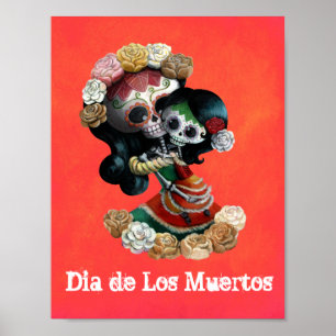 Poster Mexicano Skeleton Motherly Love