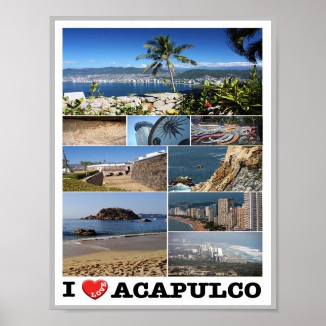 Poster México - Acapulco - Eu Amo - (Frente)