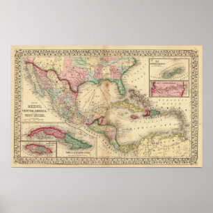 Poster México, América Central, Índias Ocidentais
