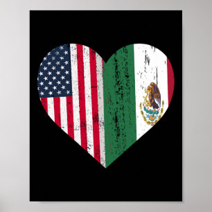 Poster México Bandeira dos Estados Unidos Patriot Bandeir