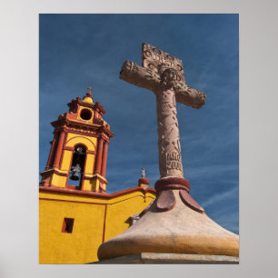 Póster México, Bernal. Vista de Iglesia de San Sebastian