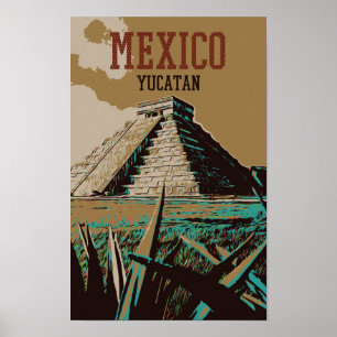 Poster México, Chichén Itzá, Yuan, Maya - Cartão-postal d