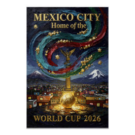 Póster Mexico City Soccer Art 2026 Stadium