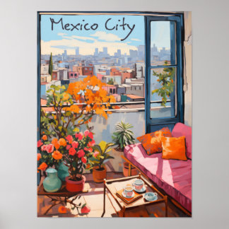 Poster Mexico City Travel City Painting Aesthetic