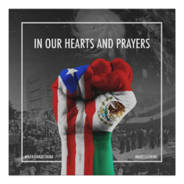 Póster México e Porto Rico Unidos e Orgulhoso