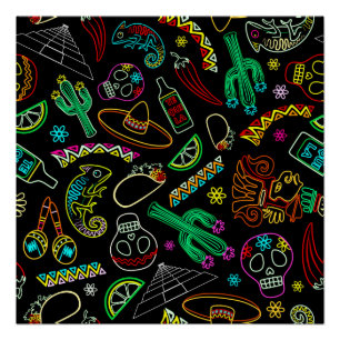 Póster México Fiesta Pattern