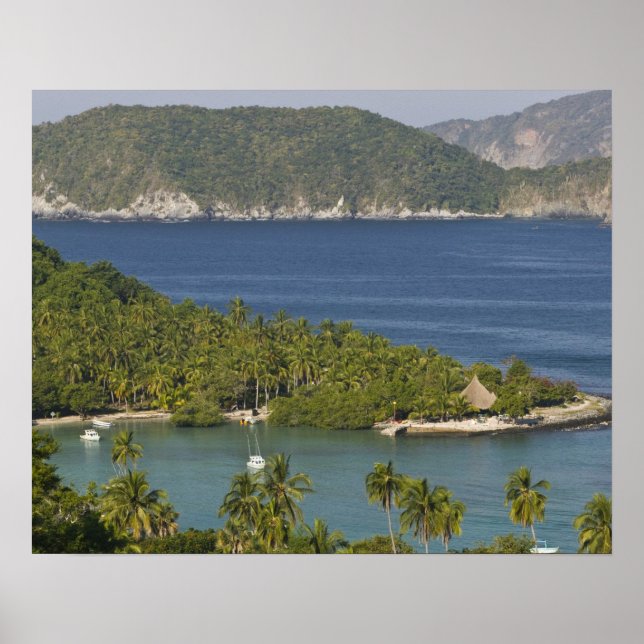 Póster México, Guerrero, Zihuatanejo. Playa Las Gatas- (Frente)