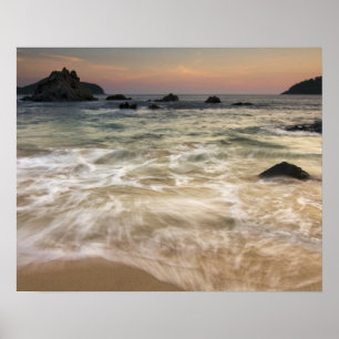 Póster Mexico, Guerrero, Zihuatanejo. Surf along