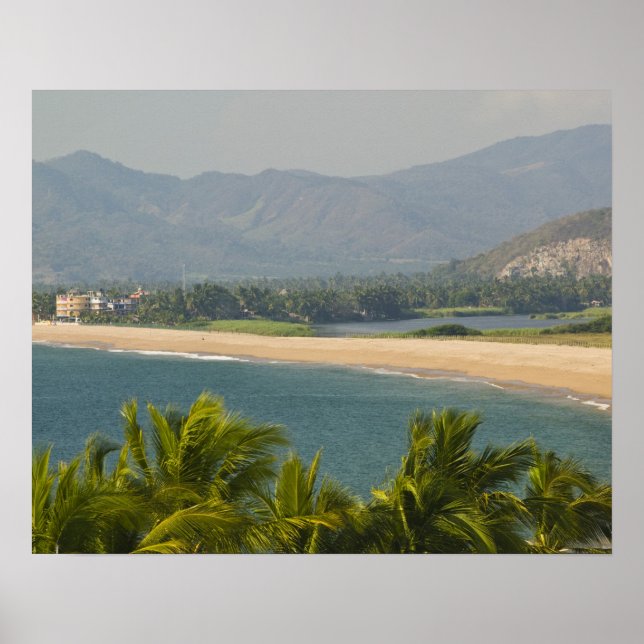Póster México, Jalisco, Barra de Navidad. Praia da Cidade (Frente)