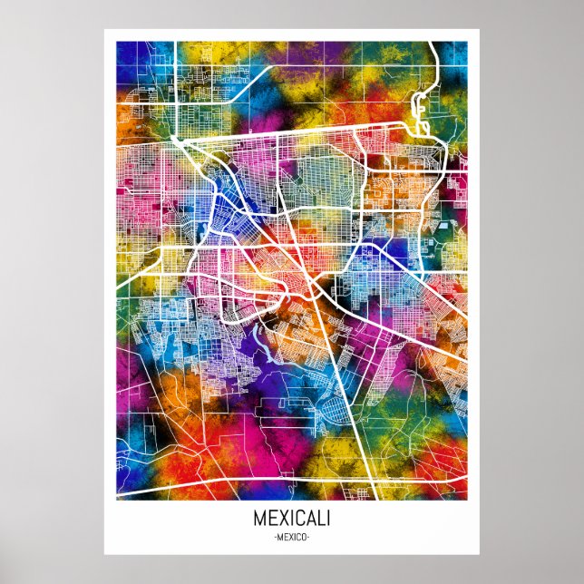 Poster México: Mapa da Cidade do México (Frente)