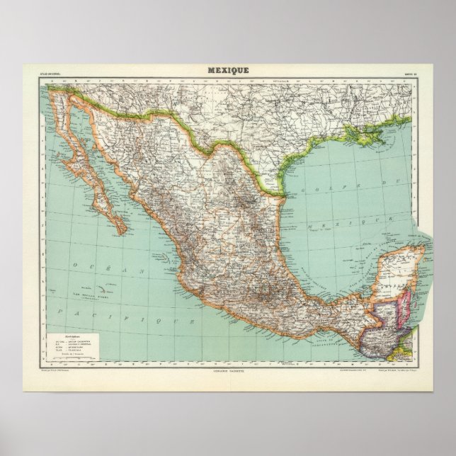 Poster México - Mapa do México (Frente)