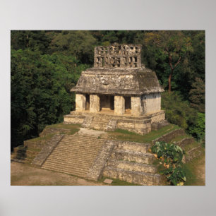 Póster México, província de Chiapas, Palenque, Templo do