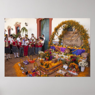 Póster México, Província de Oaxaca, Ocotlan, estudantes e