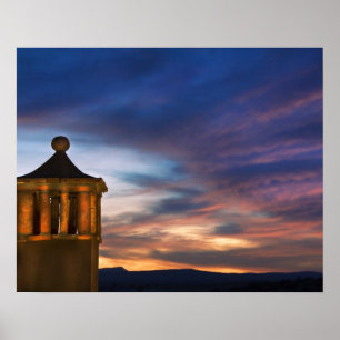 Póster México, San Miguel de Allende. Pôr do sol sobre