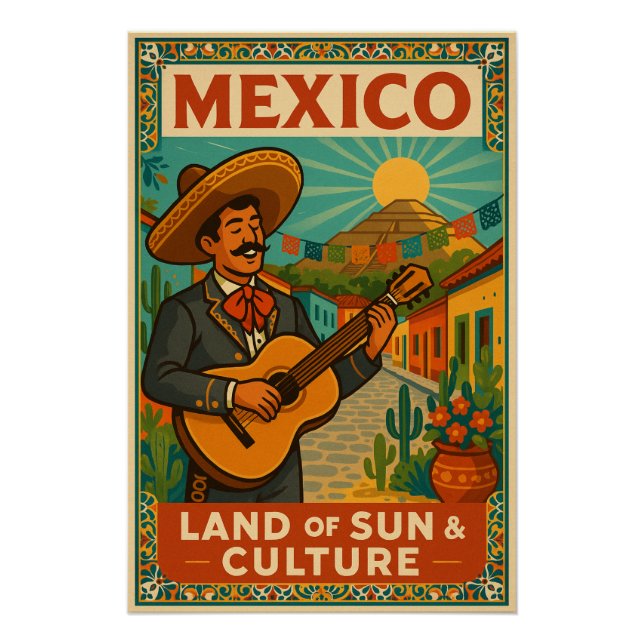 Póster México - Terra do Sol e Cultura (Frente)