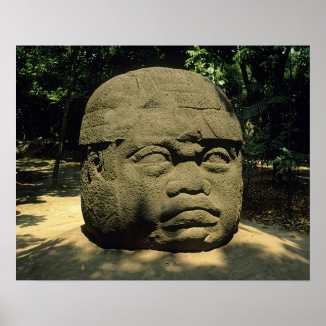 Poster México, Villahermosa, cabeça Olmec gigante, La Ven (Frente)
