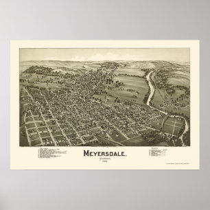 Póster Meyersdale, PA Panorâmica - 1900