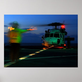 Póster MH-60 Aterrissagem com helicóptero no mar