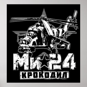 Poster Mi-24 helicóptero soviético