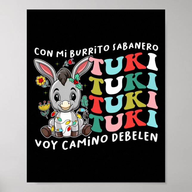 Poster Mi Burrito Sabanero Mexicano Tuki Tuki Donkey Lati (Frente)