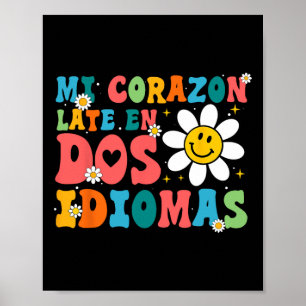 Poster Mi Corazon Atrasado En Dos Idiomas De Volta À Esco