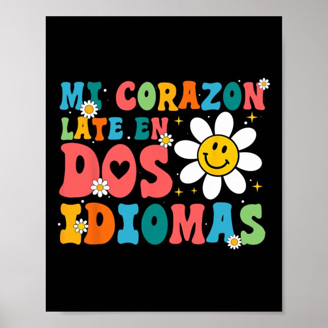 Poster Mi Corazon Late En Dos Idiomas  (Frente)