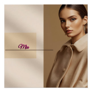 Póster Mia Aesthetic Minimal Name Poster