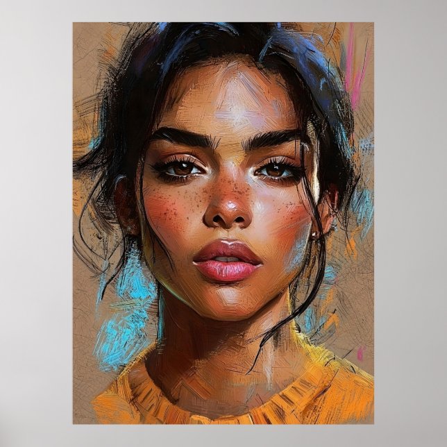 Poster Mia - Retrato Expresso de Mulher Americana African (Frente)