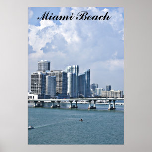 Póster Miam Beach Skyline