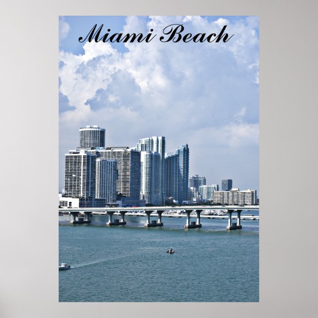 Póster Miam Beach Skyline (Frente)