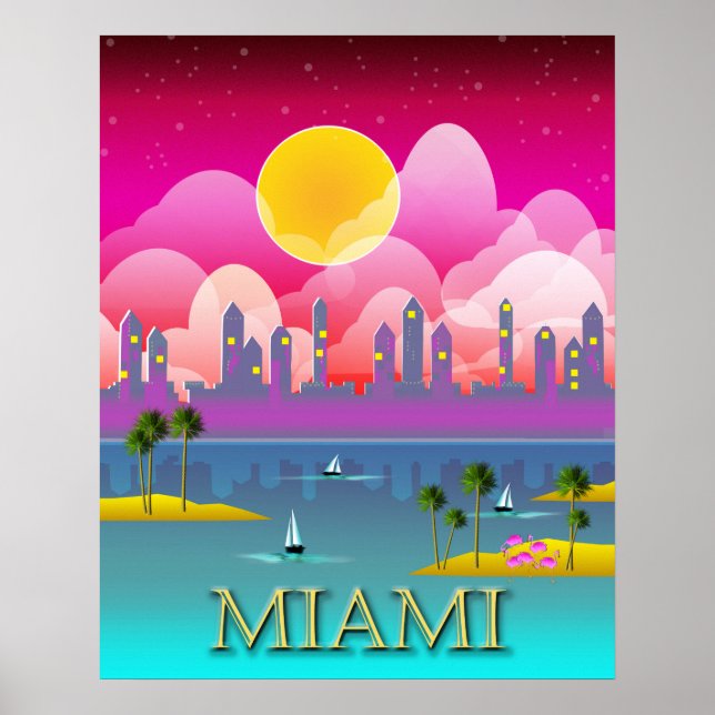Poster Miami Beach Flórida (Frente)