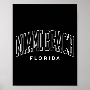 Poster Miami Beach Florida Retro Preppy Throwback Vintage