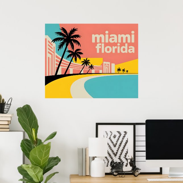 Poster Miami Flórida (Escritório em casa)