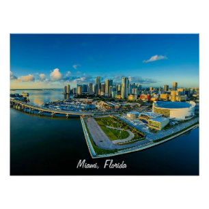 Póster Miami, Flórida, vista panorâmica