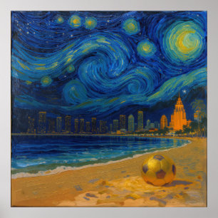 Poster Miami Golden Shore Futebol Fino