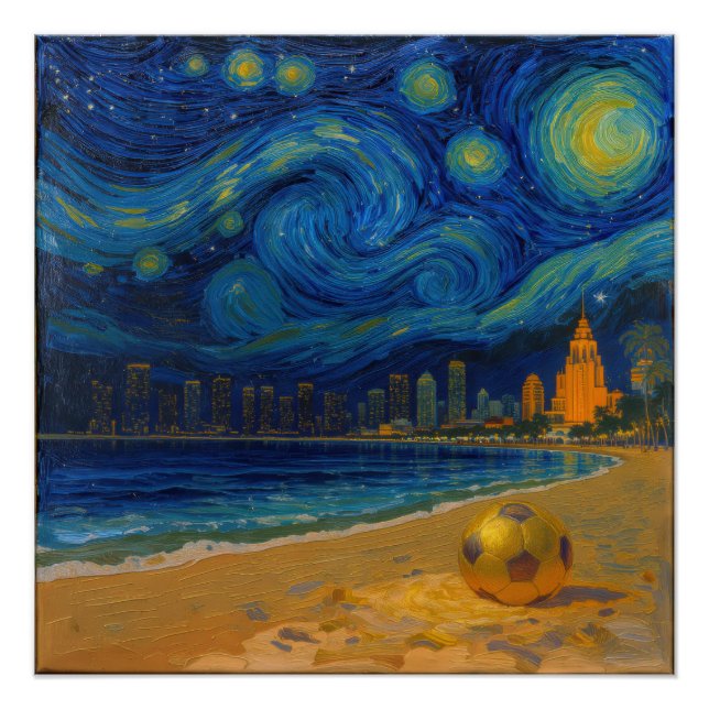 Póster Miami Golden Shore Futebol Fino  (Frente)