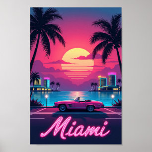 Poster Miami Nights – Um Sonho de Cidade Retro