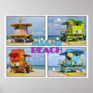 Poster Miami South Beach Lifeguard Towers