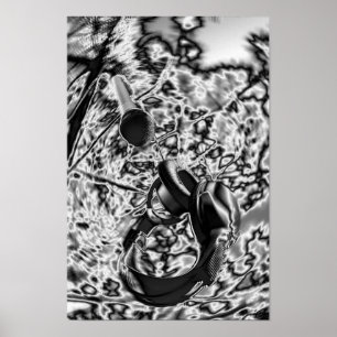 Póster Mic e auriculares